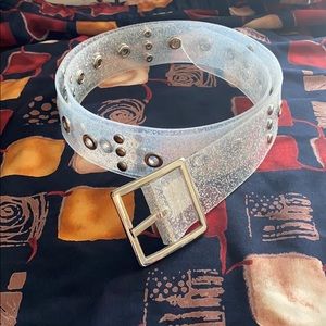 Clear Glitter Jelly Belt 2X